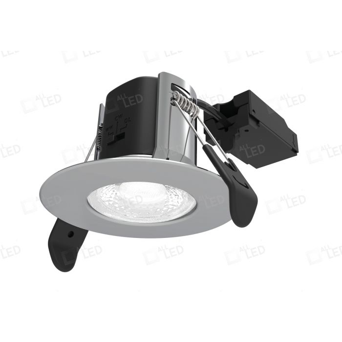 Atom Fixed 5W IP65 CCT Selectable Dimmable LED Fire Rated Downlight Polished Chrome Finish