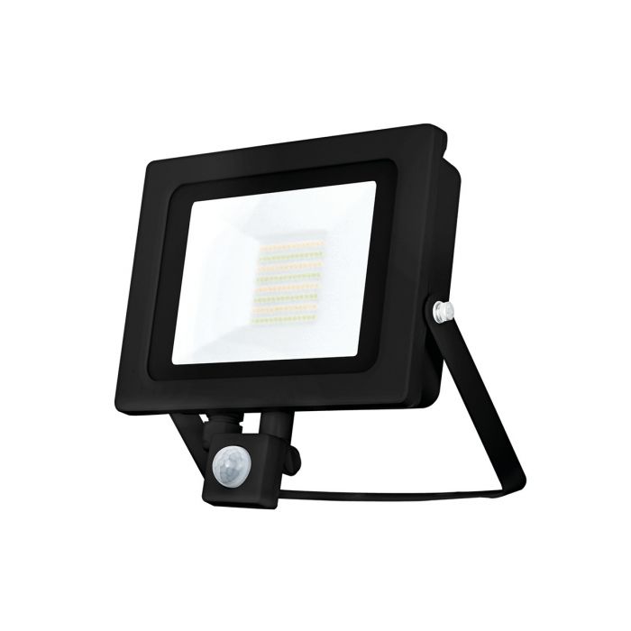 Hunter PIR IP65 CCT Selectable Black Floodlight With Internal Junction Box 30W