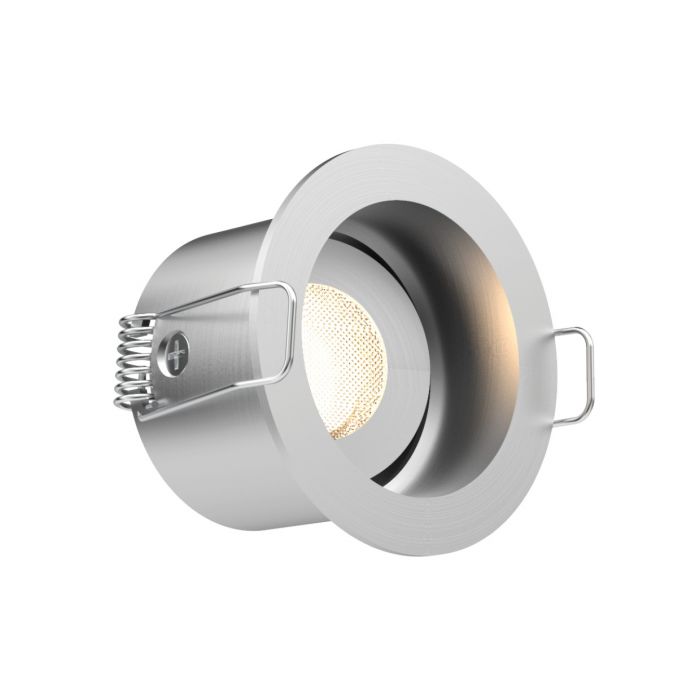 Vector 3W LED 350mA IP44 Matte Brushed Aluminium Finish Adjustable Spotlight 3000K