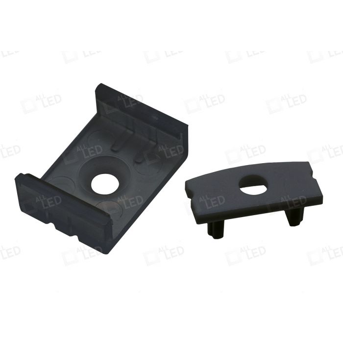 APA001/BK/ACC Accessories Pack 4 Clear Brackets 4 End Caps for Profile1 Carbon Black (APA001/BK)