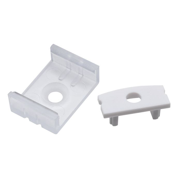 APA001/WH/ACC Accessories Pack 4 Clear Brackets 4 End Caps for Profile1 White (APA001)