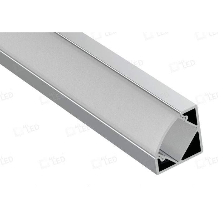 Profile2 2m 45˚ Angled Profile with Diffuser Aluminium Finish