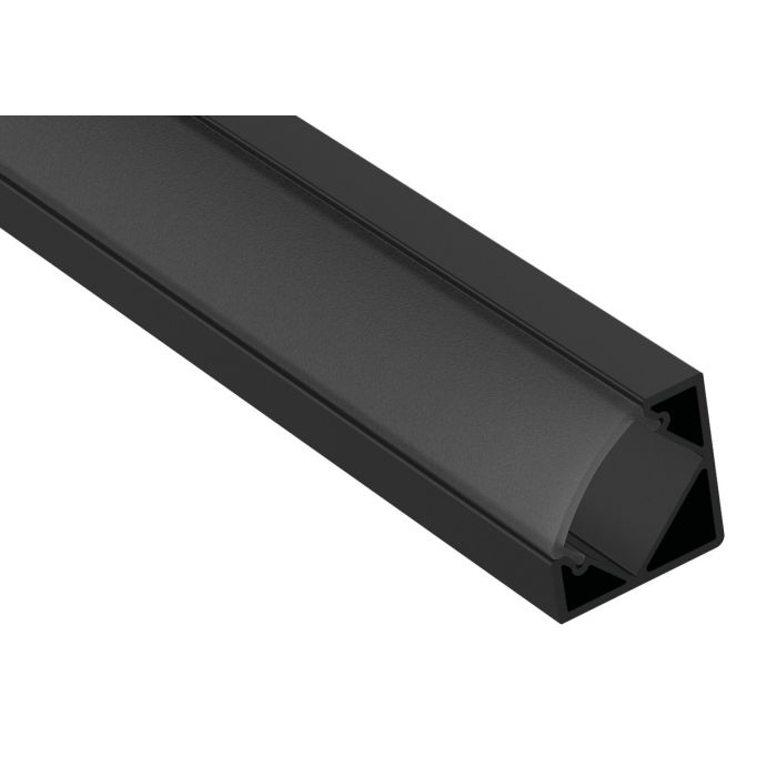 APA002/BK Profile2 2m 45˚ Angled Profile with Smoked Black Diffuser Carbon Black Finish