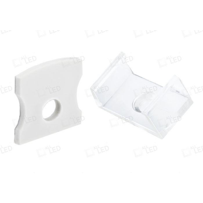 APA004/WH/ACC Accessories Pack 4 Clear Brackets 4 End Caps for Profile4 White (APA004)