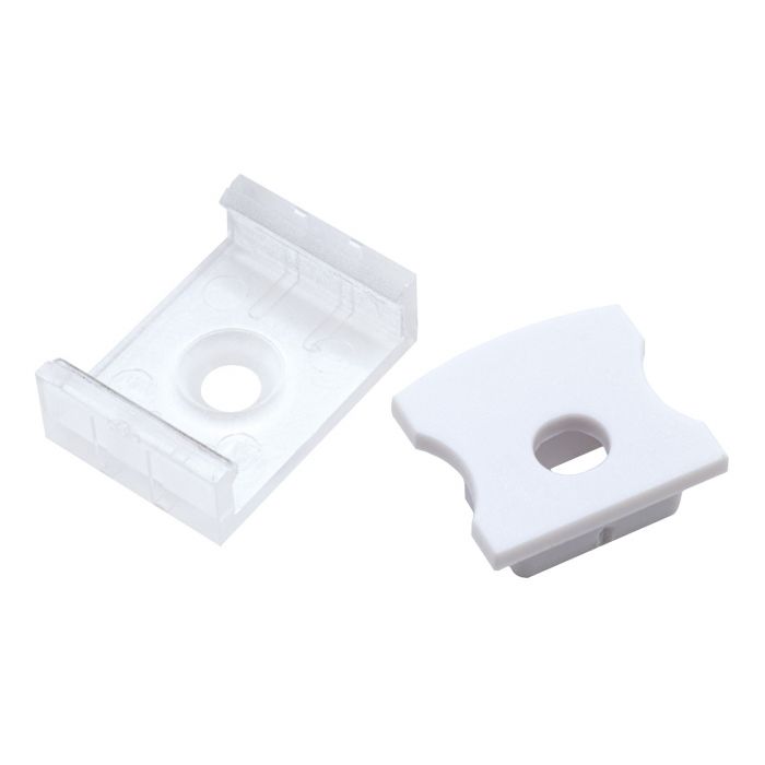 APA004/WH/ACC Accessories Pack 4 Clear Brackets 4 End Caps for Profile4 White (APA004)