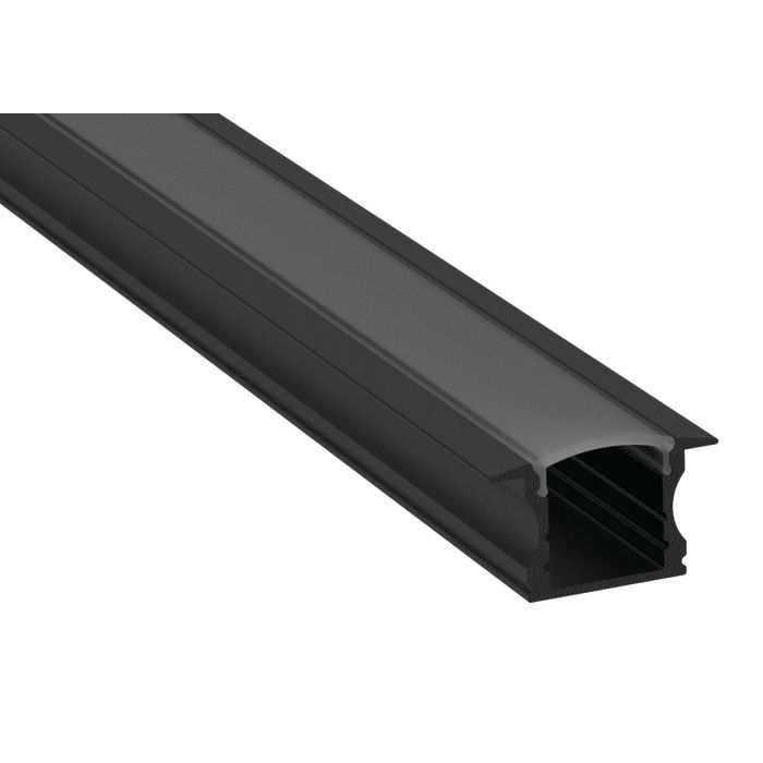 Profile7 2m Deep Recessed Profile with Diffuser Carbon Black Finish