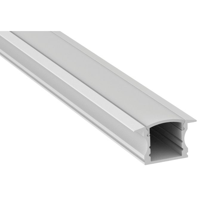 Profile7 2m Deep Recessed Profile with Diffuser Polar White Finish