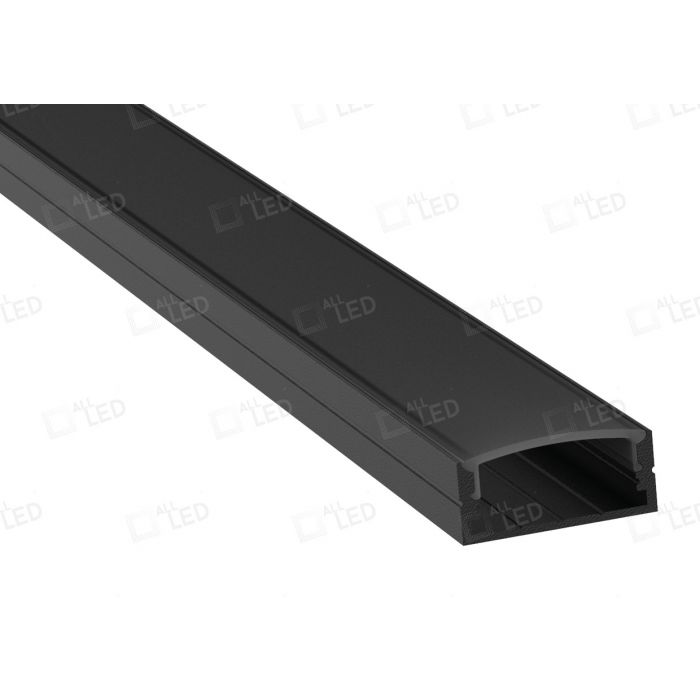 Profile8 2m Surface Double Width Profile with Diffuser Carbon Black Finish