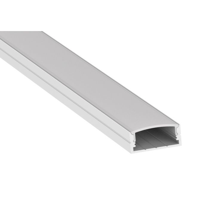 Profile8 2m Surface Double Width Profile with Diffuser Polar White Finish