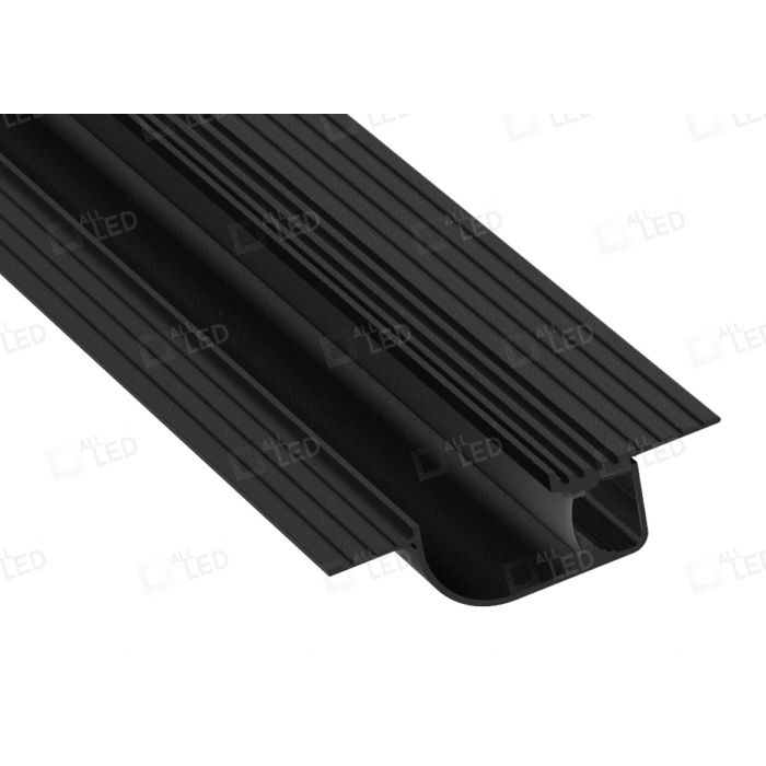 Stealth 2m Carbon Black Painted Plaster-in Trimless Aluminium Profile