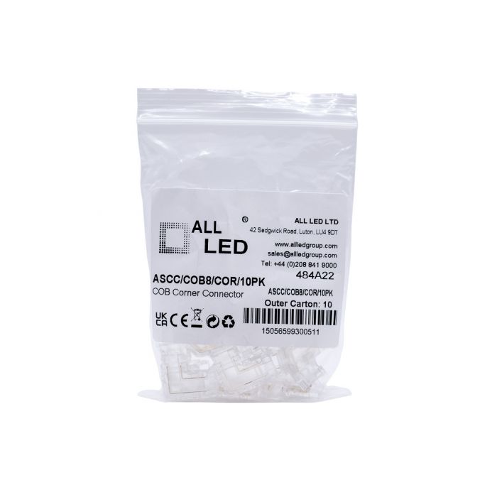 10 Pack L Shape Corner Connectors for Seamless IP20 COB LED Strip