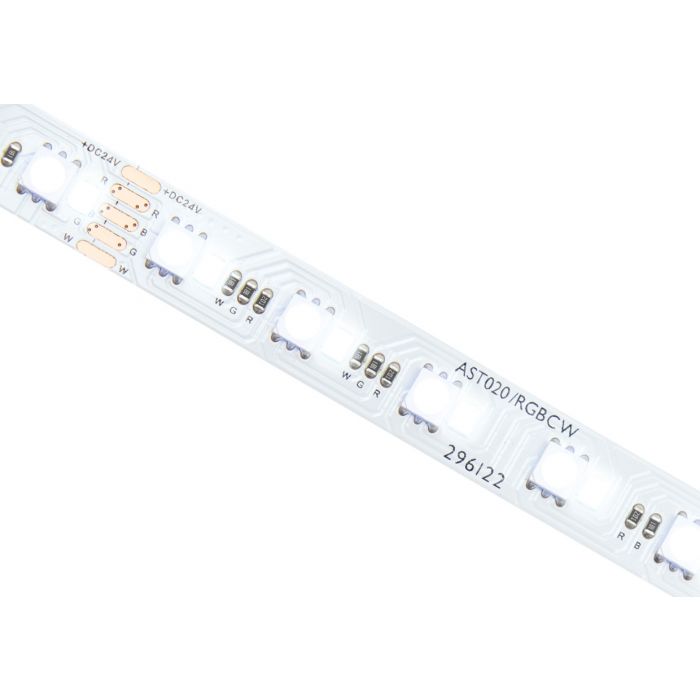 Pro RGBCW 20w/m IP20 LED Strip, 24V - Supplied in 40m Reels, or Cut to Length