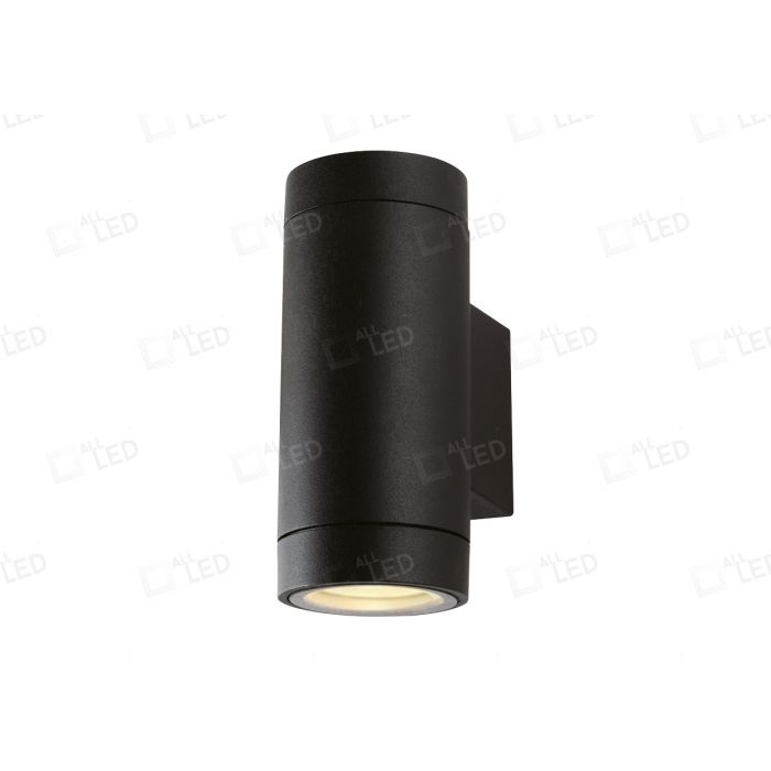 Tubular GU10 Carbon Black Powder Coated IP65 Bi-Directional Wall Light