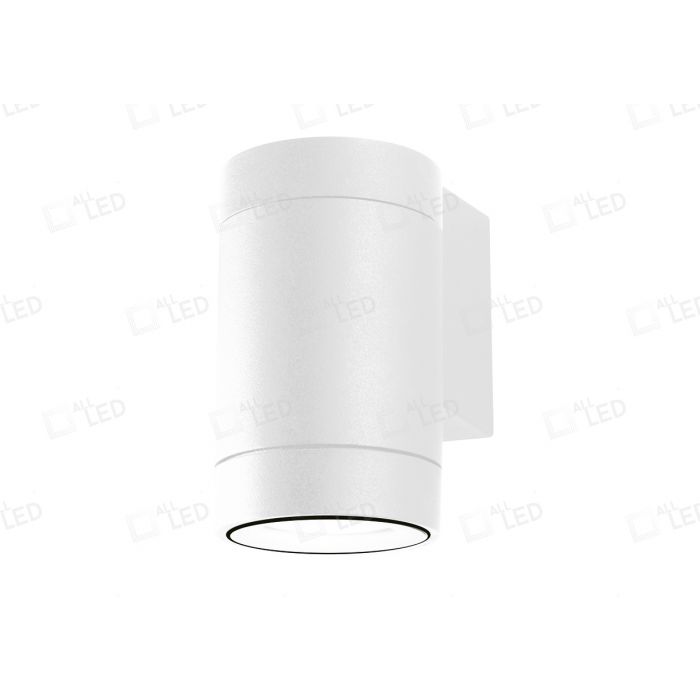 Tubular GU10 Polar White Powder Coated IP65 Uni-Directional Wall Light