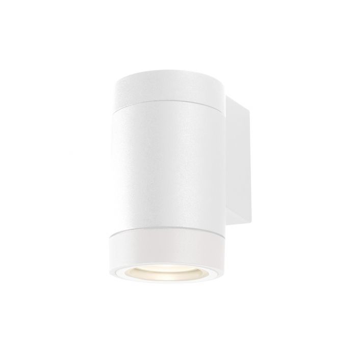 Tubular GU10 Polar White Powder Coated IP65 Uni-Directional Wall Light