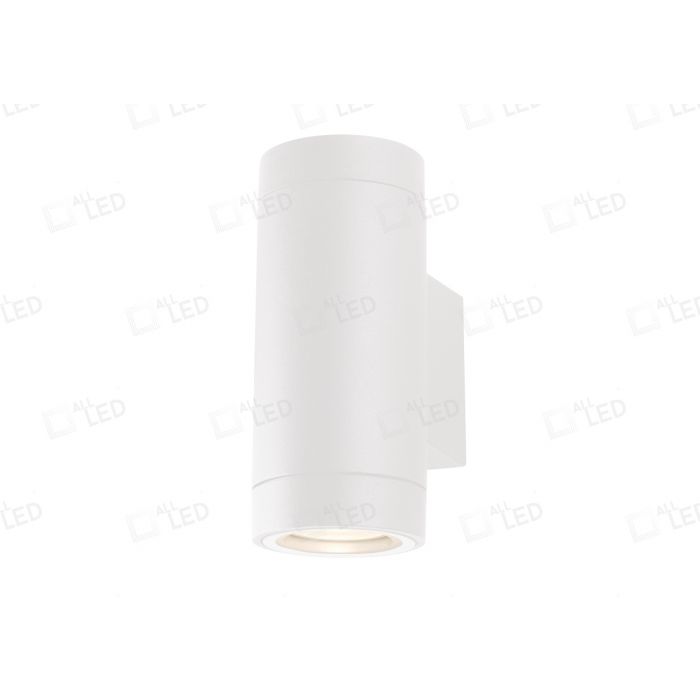 Tubular GU10 Polar White Powder Coated IP65 Bi-Directional Wall Light