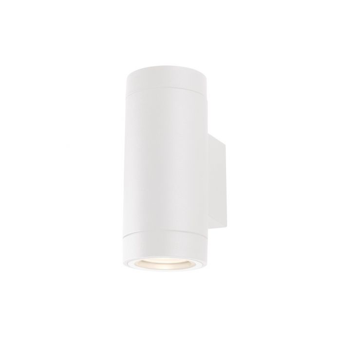 Tubular GU10 Polar White Powder Coated IP65 Bi-Directional Wall Light