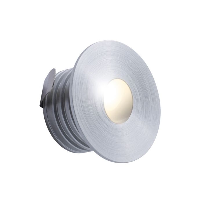 Oxford 1W LED 350mA IP65 Round Low Level Brushed Aluminium 3000K